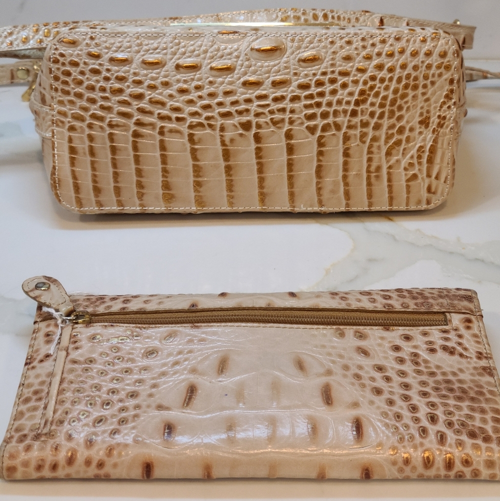 Brahmin Mini Duxbury With Trifold Matching Wallet In Champagne Melbourne - Picture 13 of 15